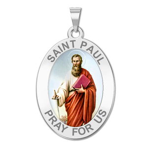 Saint Paul Religious Medal  OVAL Color  EXCLUSIVE 