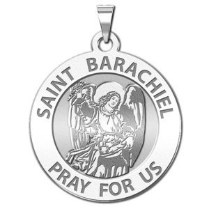 Saint Barachiel Round Religious Medal  EXCLUSIVE 