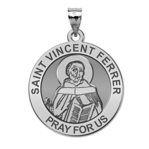 Saint Vincent Ferrer Round Religious Medal  EXCLUSIVE 