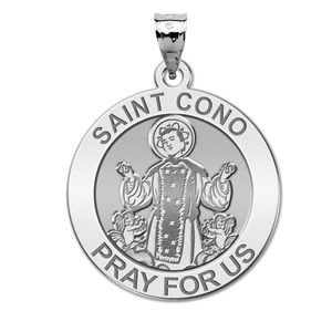 Saint Cono Round Religious Medal