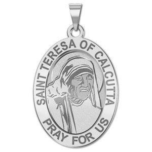 Saint Teresa of Calcutta   Oval Religious Medal  EXCLUSIVE 