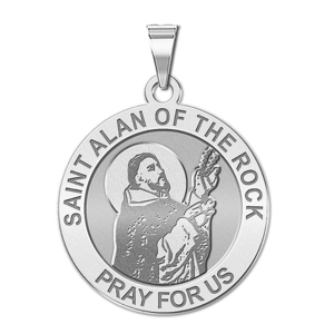 Saint Alan of the Rock Round Religious Medal  EXCLUSIVE 