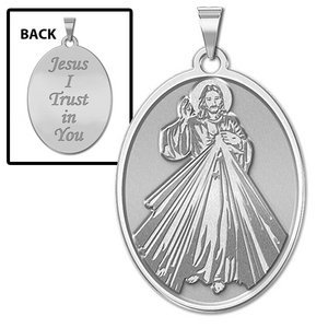 Divine Mercy Double Sided Oval Religious Medal  EXCLUSIVE 