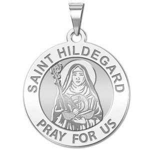 Saint Hildegard Round Religious Medal   EXCLUSIVE 