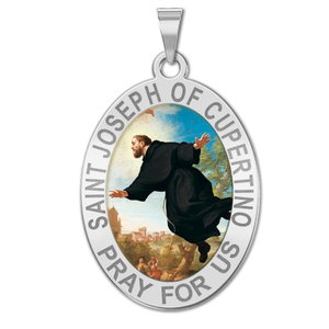 Saint Joseph of Cupertino Religious Oval Color Medal  EXCLUSIVE 
