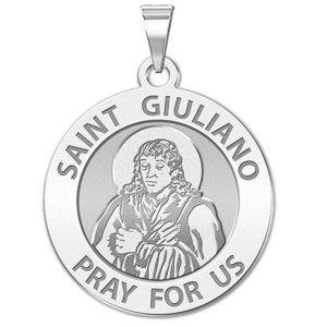 Saint Giuliano Round Religious Medal   EXCLUSIVE 