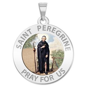 Saint Peregrine Religious Medal  Color EXCLUSIVE 