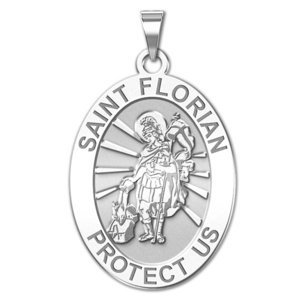 Saint Florian Oval Religious Medal   EXCLUSIVE 