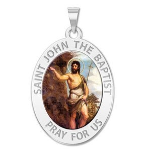 Saint John the Baptist Religious Medal  Color EXCLUSIVE 