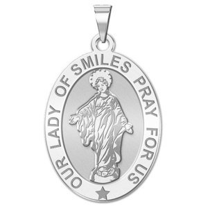 Our Lady of Smiles Medal   Oval  EXCLUSIVE 