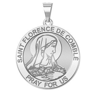 Saint Florence De Comble Round Religious Medal   EXCLUSIVE 