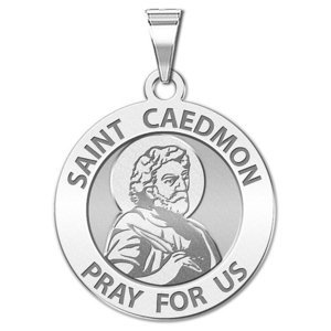 Saint Caedmon Round Religious Medal  EXCLUSIVE 
