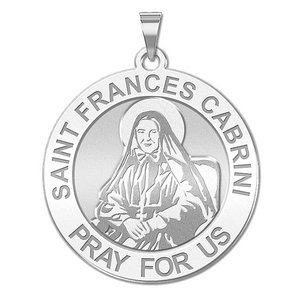 Saint Frances Cabrini Round Religious Medal   EXCLUSIVE 