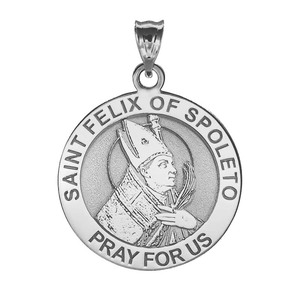 Saint Felix of Spoleto Round Religious Medal   EXCLUSIVE 