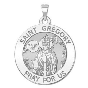 Saint Gregory Round Religious Medal  EXCLUSIVE 