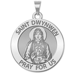 Saint Dwynwen Round Religious Medal  EXCLUSIVE 
