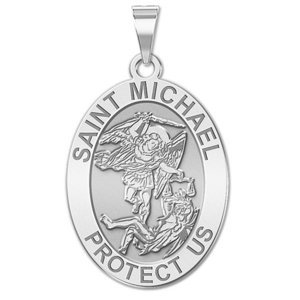 Saint Michael OVAL Religious Medal   EXCLUSIVE 