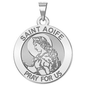 Saint Aoife Round Religious Medal   EXCLUSIVE 