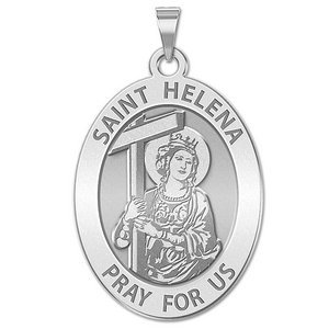 Saint Helena Oval Religious Medal   EXCLUSIVE 