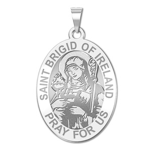 Saint Brigid of Ireland Religious Medal  OVAL  EXCLUSIVE 