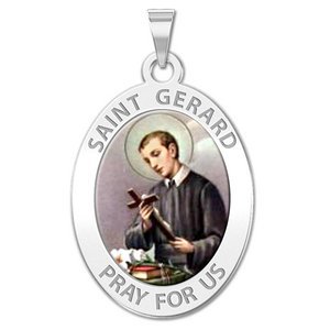 Saint Gerard Oval Religious Medal   Color EXCLUSIVE 