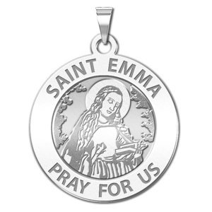 Saint Emma Round Religious Medal   EXCLUSIVE 