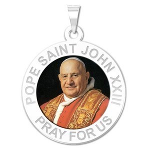 Pope Saint John XXIII Religious Round Medal  Color EXCLUSIVE 