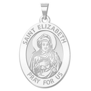 Saint Elizabeth  Mary s Cousin  Oval Religious Medal   EXCLUSIVE 