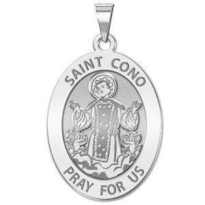 Saint Cono OVAL Religious Medal   EXCLUSIVE 