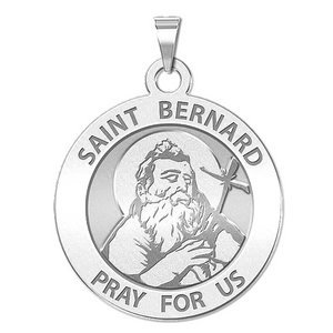 Saint Bernard of Menthon Round Religious Medal   EXCLUSIVE 