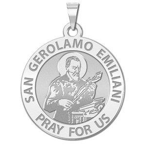 San Gerolamo Emiliani Round Religious Medal   EXCLUSIVE 