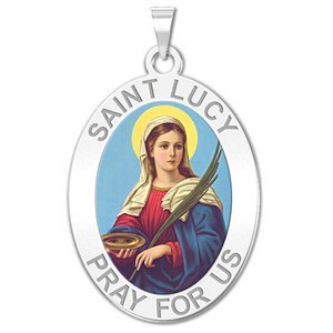 Saint Lucy Religious Medal   Color EXCLUSIVE 