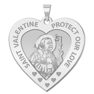 Saint Valentine Heart Shaped Religious Medal   EXCLUSIVE 