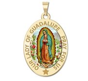 Our Lady of Guadalupe  Color Laser  Religious Medal  OVAL  EXCLUSIVE 