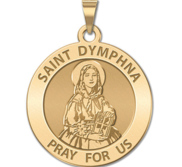 Saint Dymphna Round Religious Medal  EXCLUSIVE 