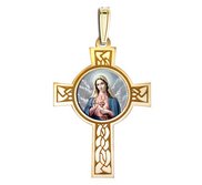 Sacred Heart of Mary Cross Religious Medal  Color EXCLUSIVE 