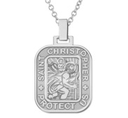 Saint Christopher Rectangle Religious Medal   EXCLUSIVE 