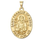 Saint Francis of Assisi Oval Religious Medal   EXCLUSIVE 