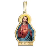 Sacred Heart of Jesus Outlined Religious Medal  Color EXCLUSIVE 