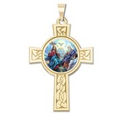 Holy Trinity Cross Religious Medal   Color EXCLUSIVE 