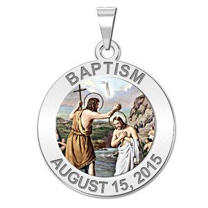 Personalized Baptism Religious Medal  Color EXCLUSIVE 