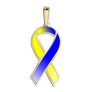 Awareness Ribbon Blue and Yellow Color Charm
