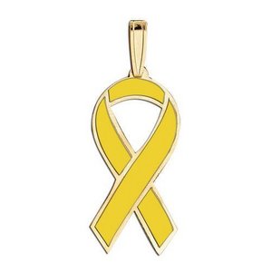 Awareness Ribbon Gold Color Charm