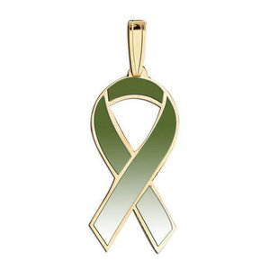 Awareness Ribbon Olive Green Color Charm