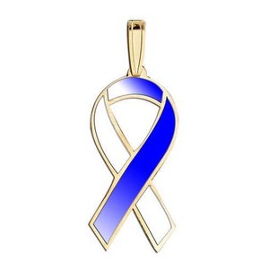Awareness Ribbon Blue and White Color Charm