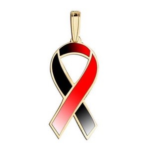 Awareness Ribbon Black and Red Color Charm
