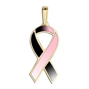 Awareness Ribbon Black and Pink Color Charm