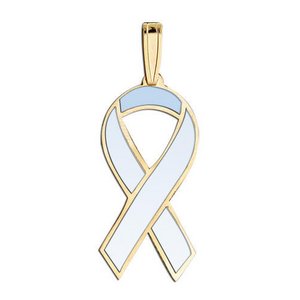 Awareness Ribbon Light Blue Color Charm