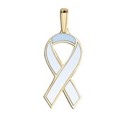 Awareness Ribbon Light Blue Color Charm