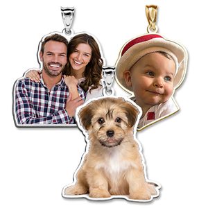 Custom Photo Outline Pendant or Charm - Silver or Gold